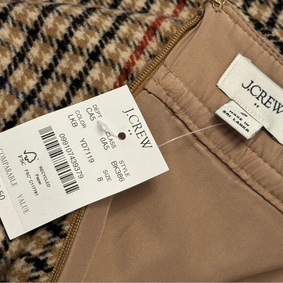 🤎🧡 NWT J. CREW PLAID WOOL SKIRT! - Picture 9 of 10